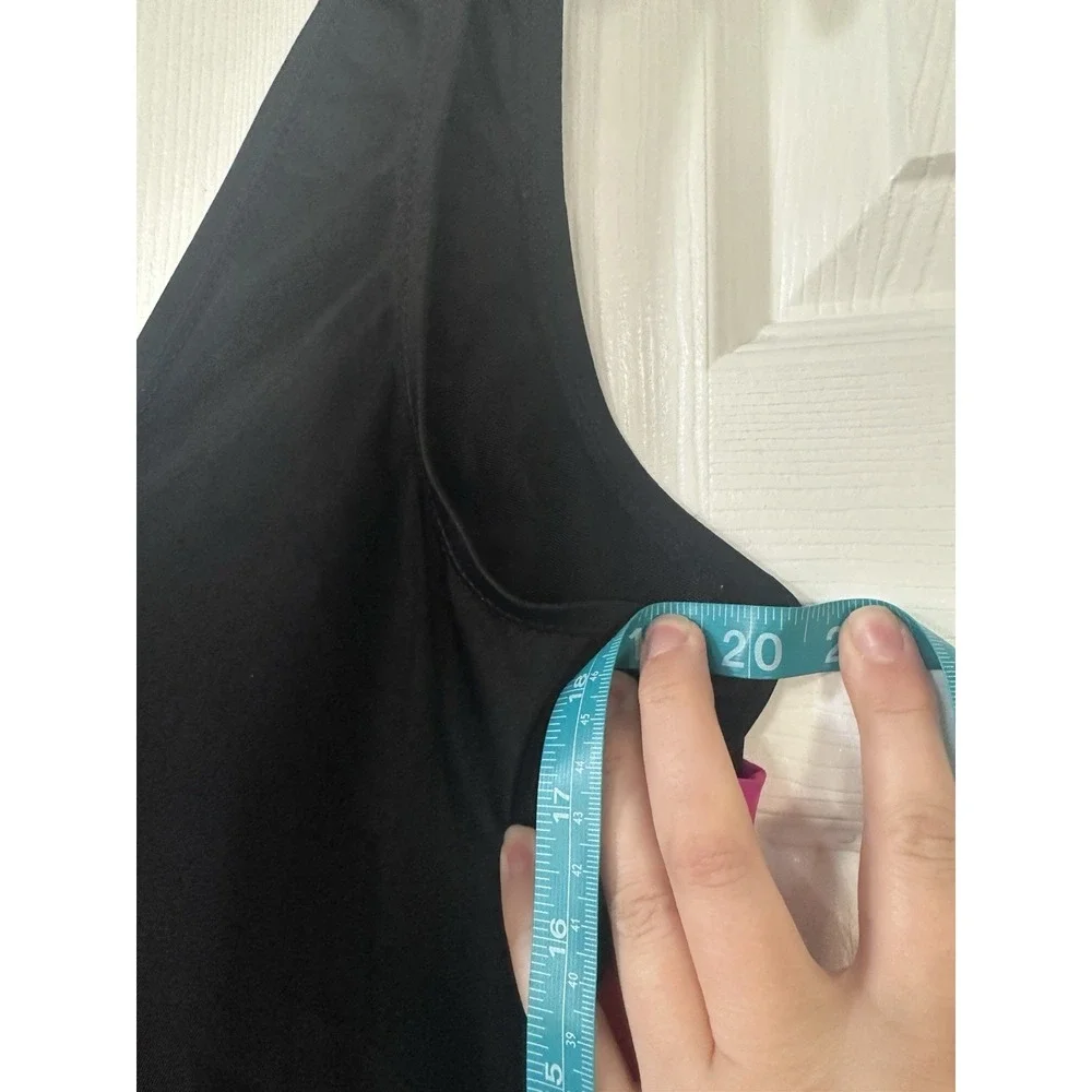 Longitude One Piece Swimsuit Size 22W Black Multicolor Striped Tummy Resort
